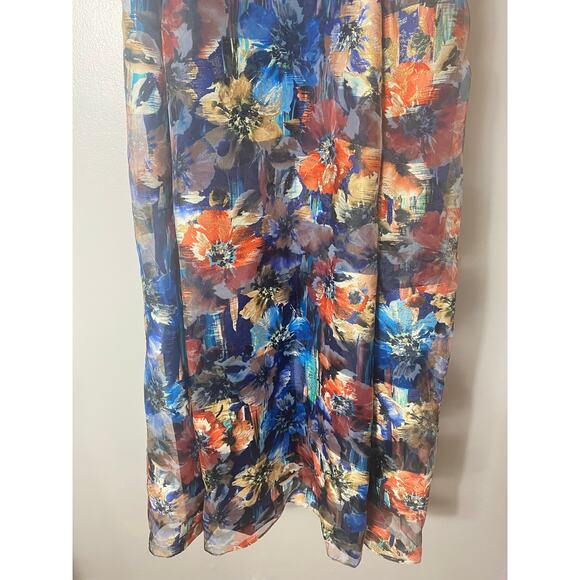 AIDAN MATTOX DRESS GOWN 10 MOTHER OF THE BRIDE FALL WEDDING GUEST LONG FLORAL - Picture 15 of 16